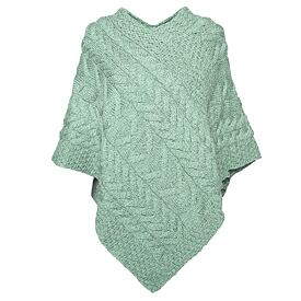 Wełniane ponczo Supersoft Merino turkusowe