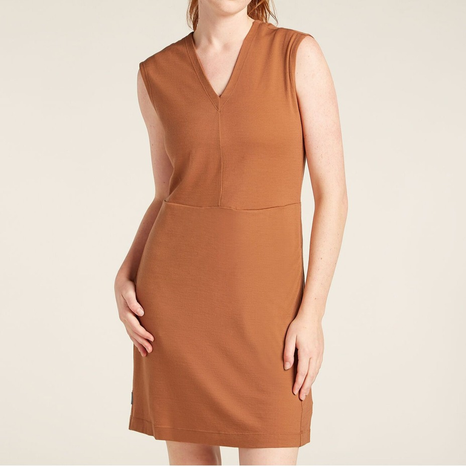 Damska sukienka Merino 200 Granary Sleeveless V Neck Dress Icebreaker Dusty Clay