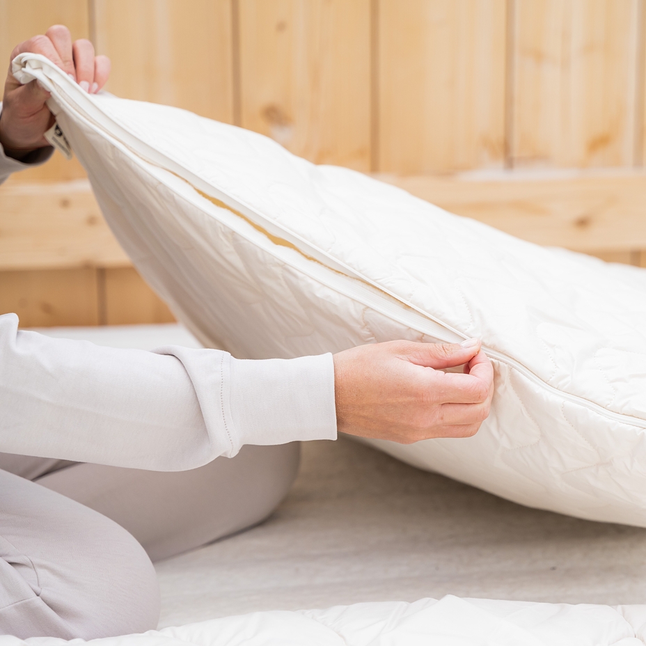 Poduszka premium z owczej wełny Merino 90x70