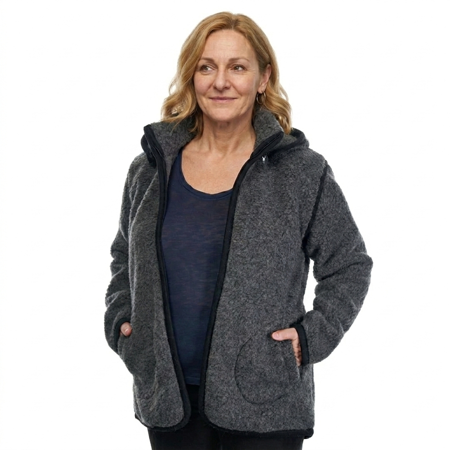 Wełniana bluza Merino 2w1, szara