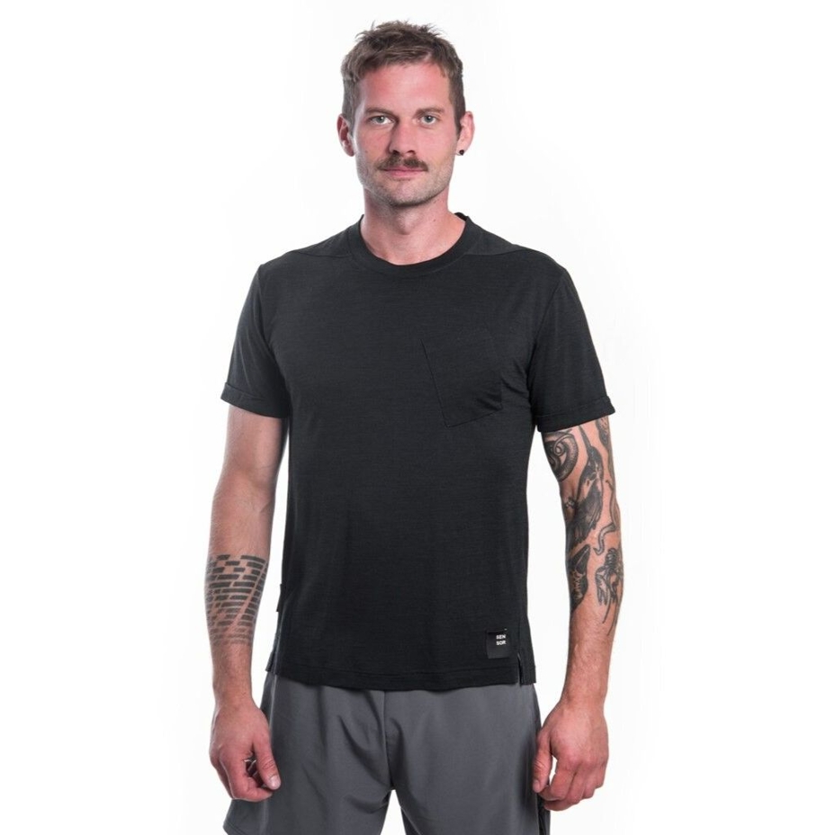 Męska koszulka Sensor Merino Air Traveller czarna