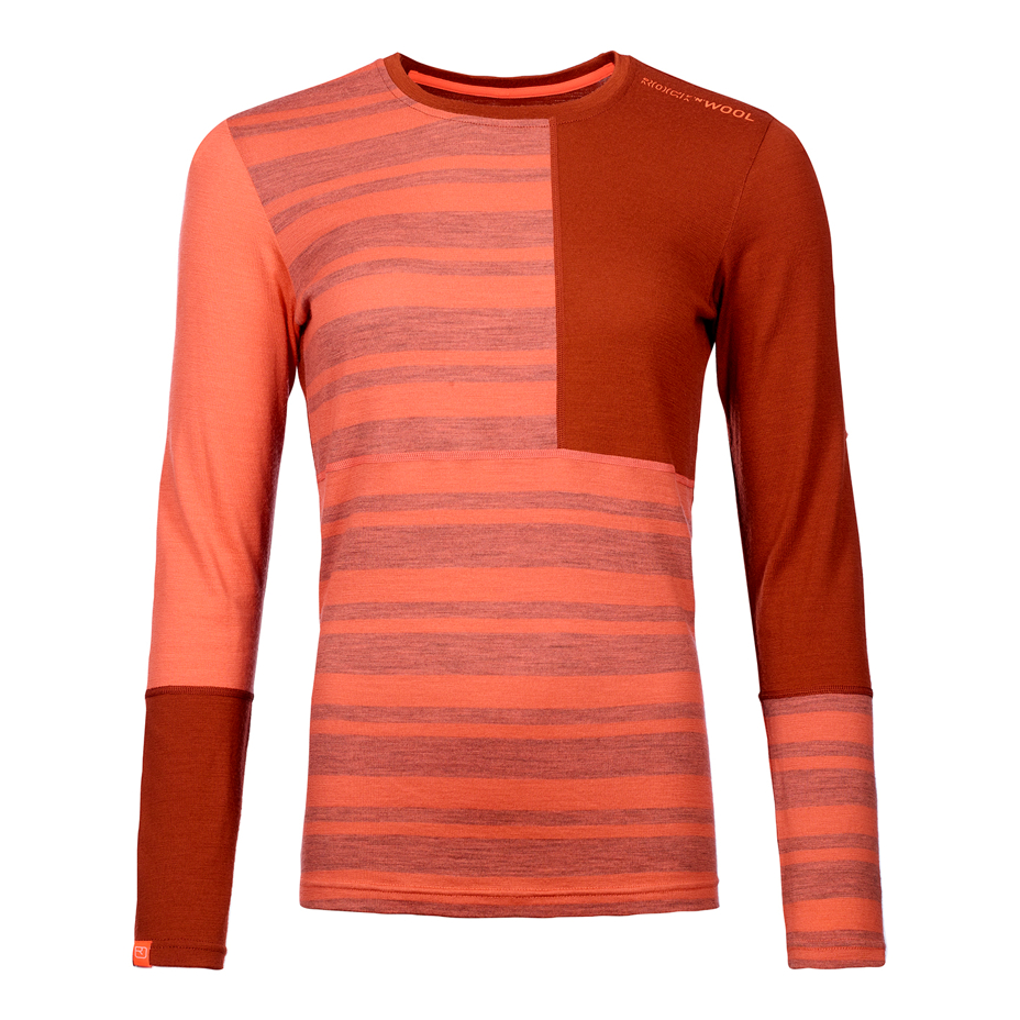 Damska koszulka Merino 185 Rock'n'Wool Long Sleeve Ortovox Grey Coral