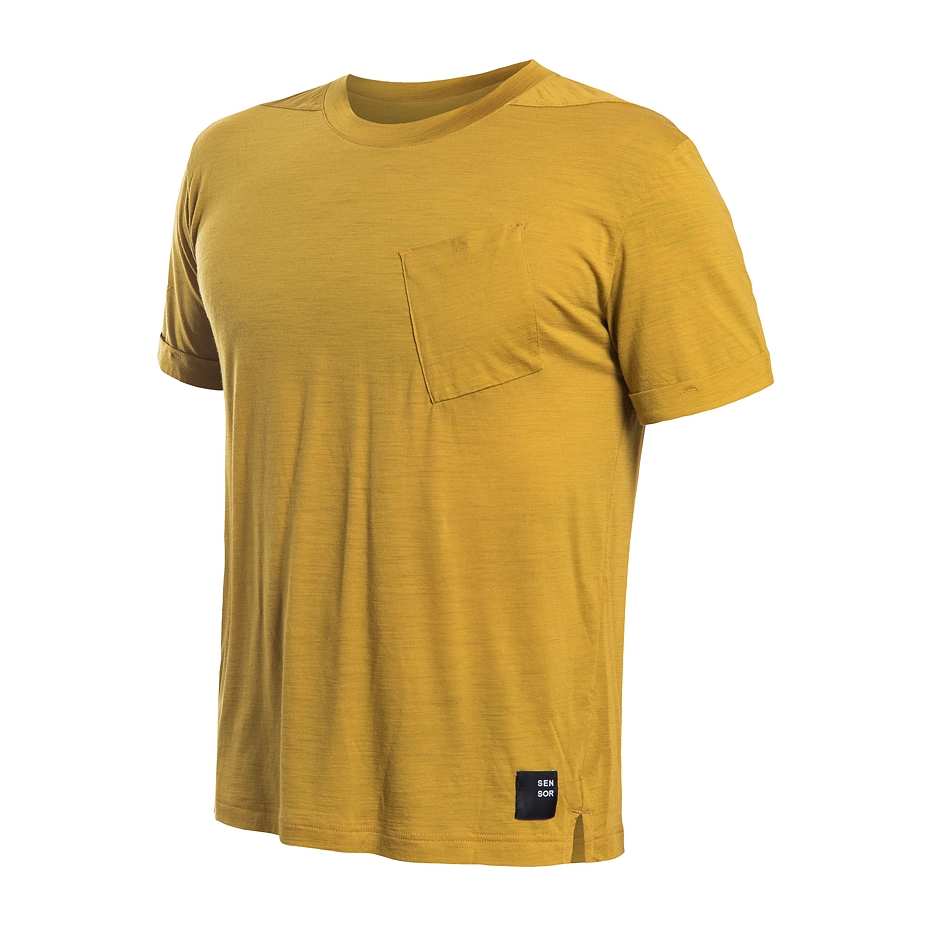 Męska koszulka Sensor Merino Air Traveller mustard