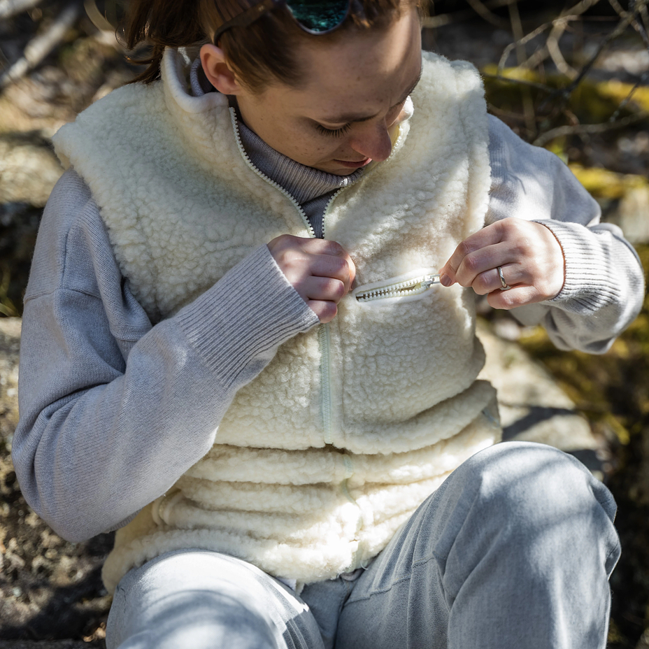 Wełniana kamizelka sportowa Merino, naturalna